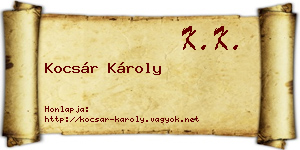 Kocsár Károly névjegykártya