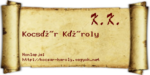 Kocsár Károly névjegykártya