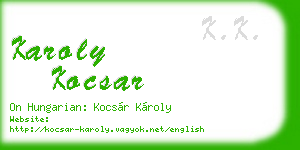 karoly kocsar business card